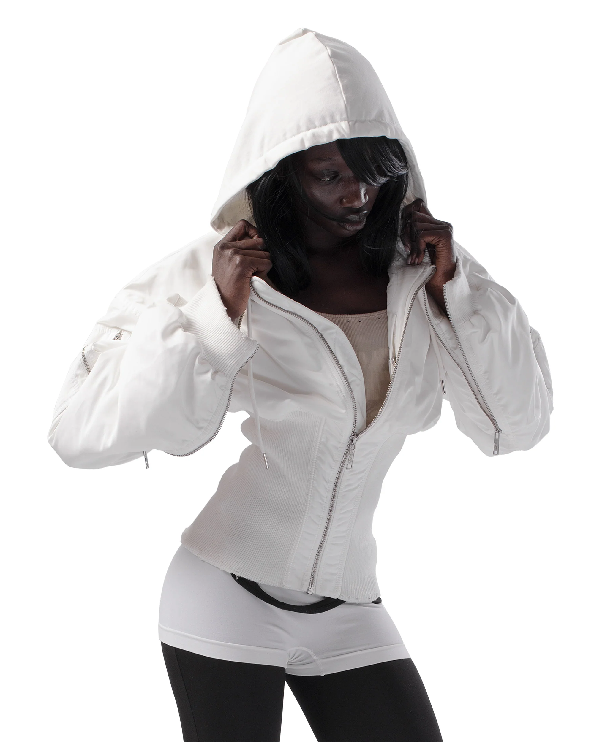 White Fitted Bomber