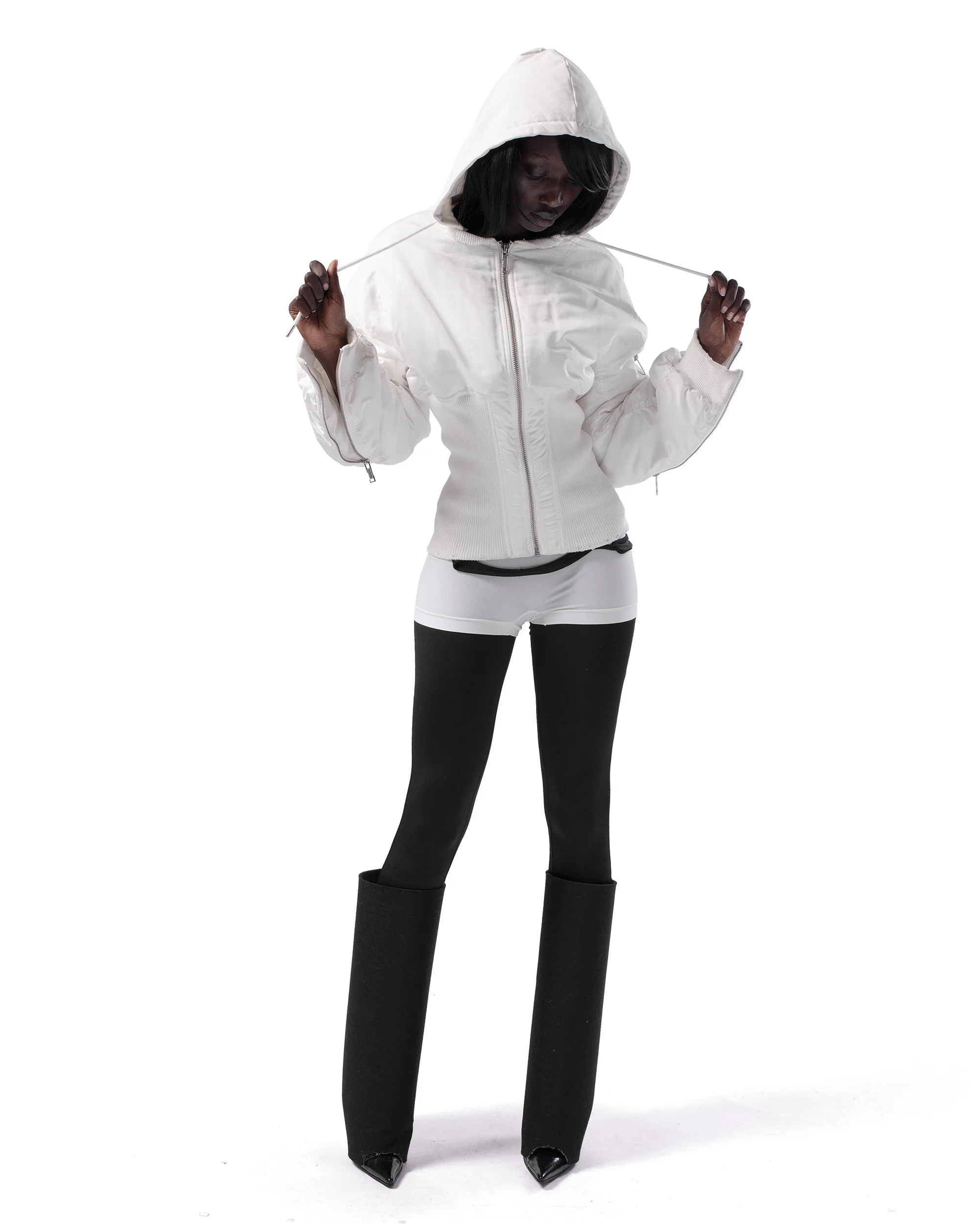 White Fitted Bomber - Image 2