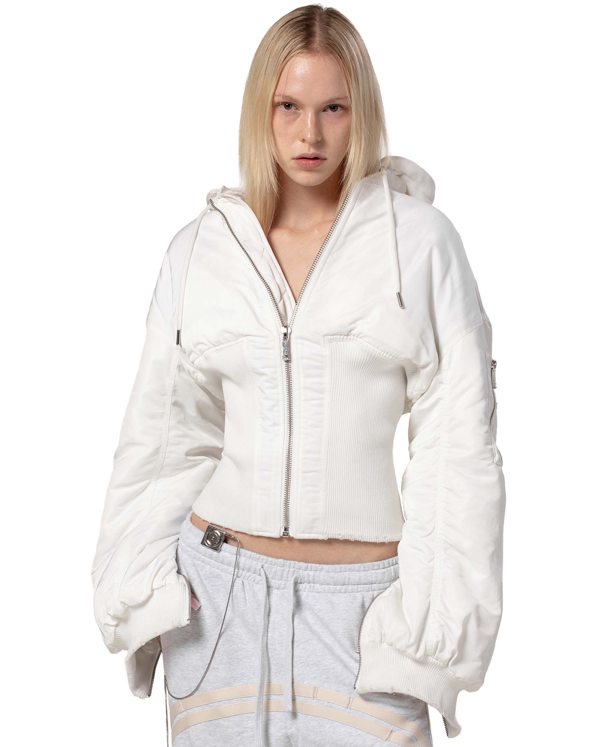 White Fitted Bomber - Image 4
