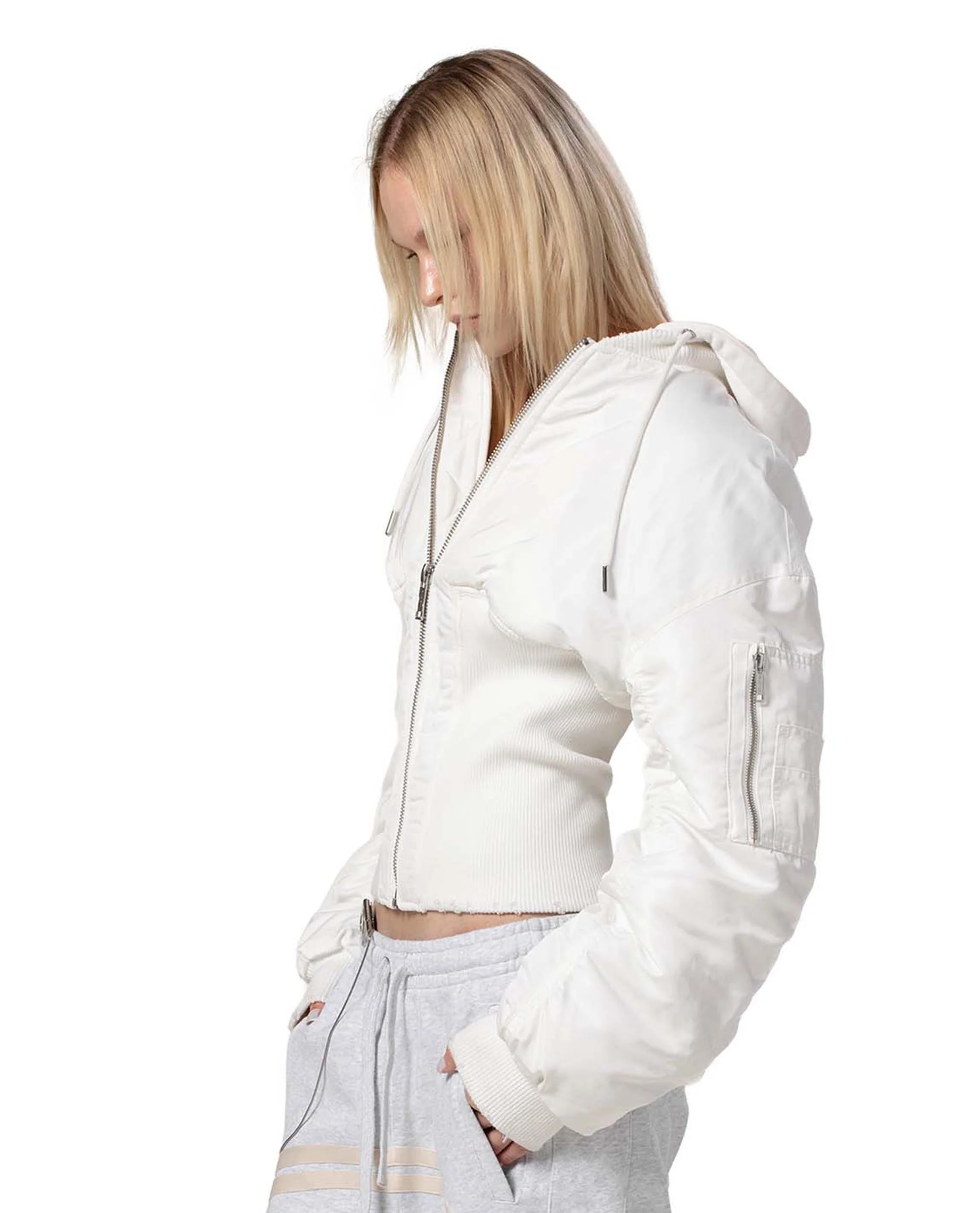 White Fitted Bomber - Image 6