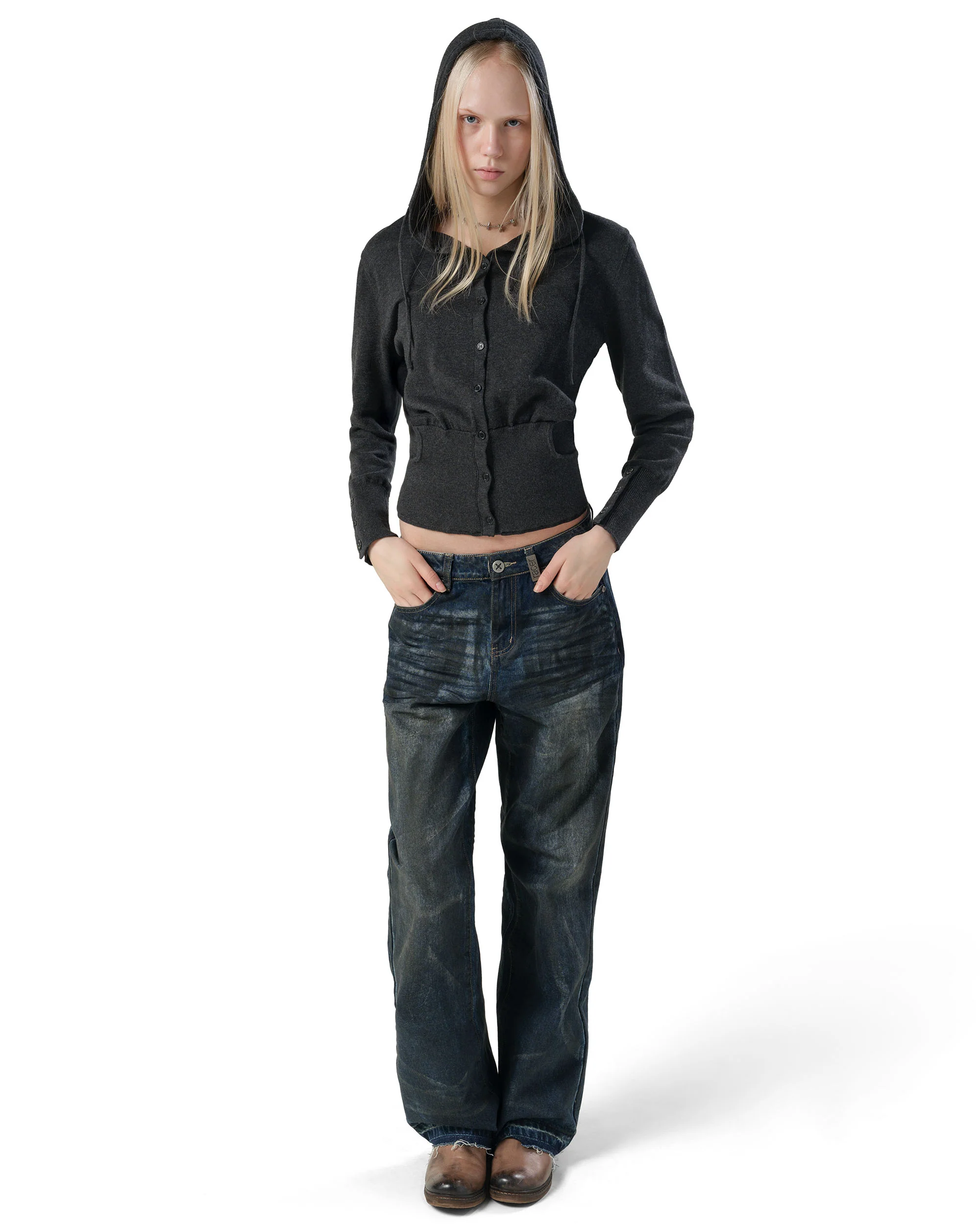 Fitted Knit Hoodie - Image 3